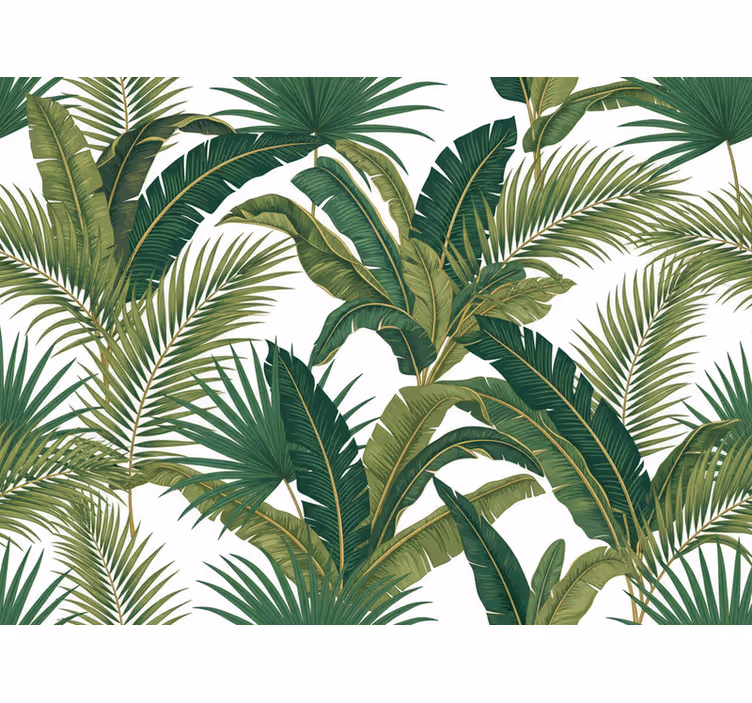 Jungle lüks palmiye yaprak duvar kağıdı - TenStickers