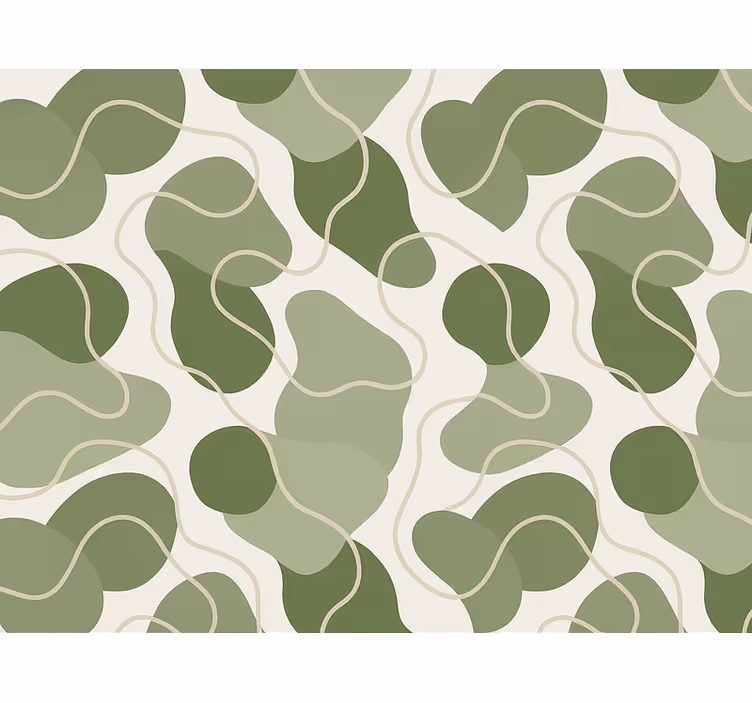 Soyut duvar kağıdı muddy green organik akış - TenStickers