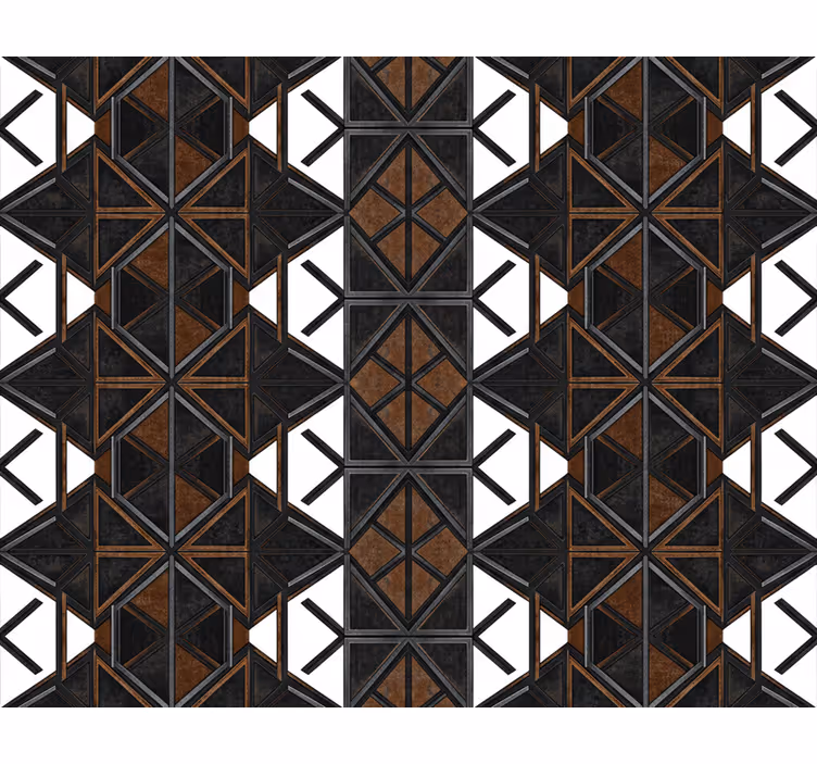 Endüstriyel duvar kağıdı geometrik siyah kahverengi - TenStickers