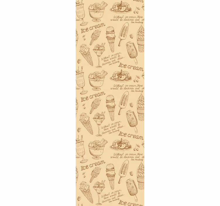 Kırsal duvar kağıdı vintage dondurma buzdolabı - TenStickers