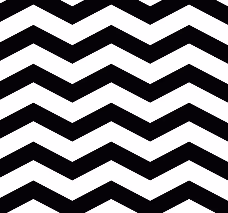 Beyaz duvar kağıdı siyah beyaz zigzag deseni - TenStickers