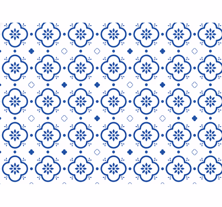Beyaz duvar kağıdı mavi karolar - TenStickers