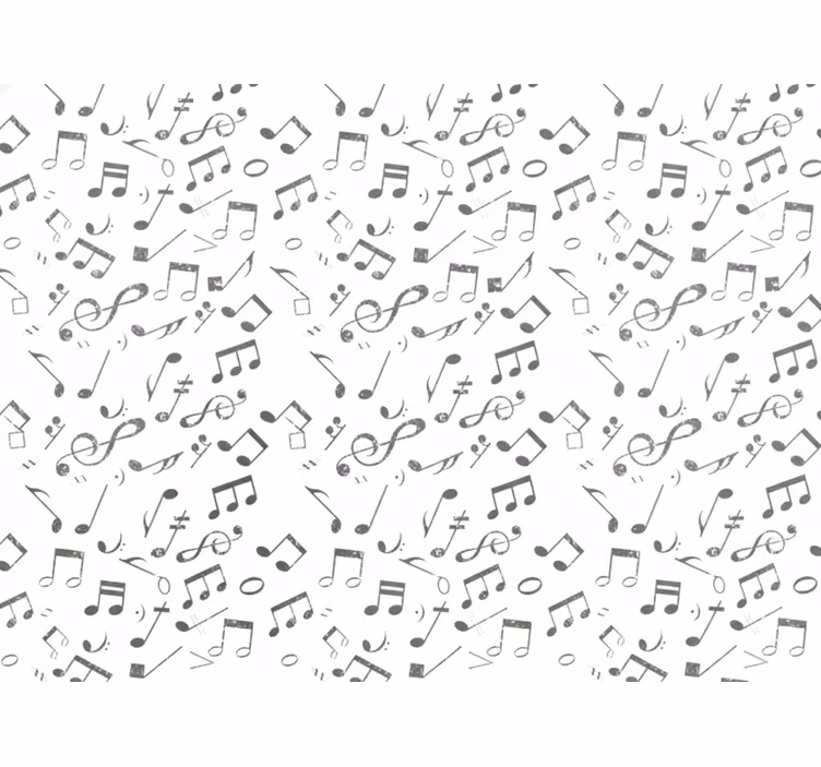 Beyaz duvar kağıdı müzik notaları - TenStickers