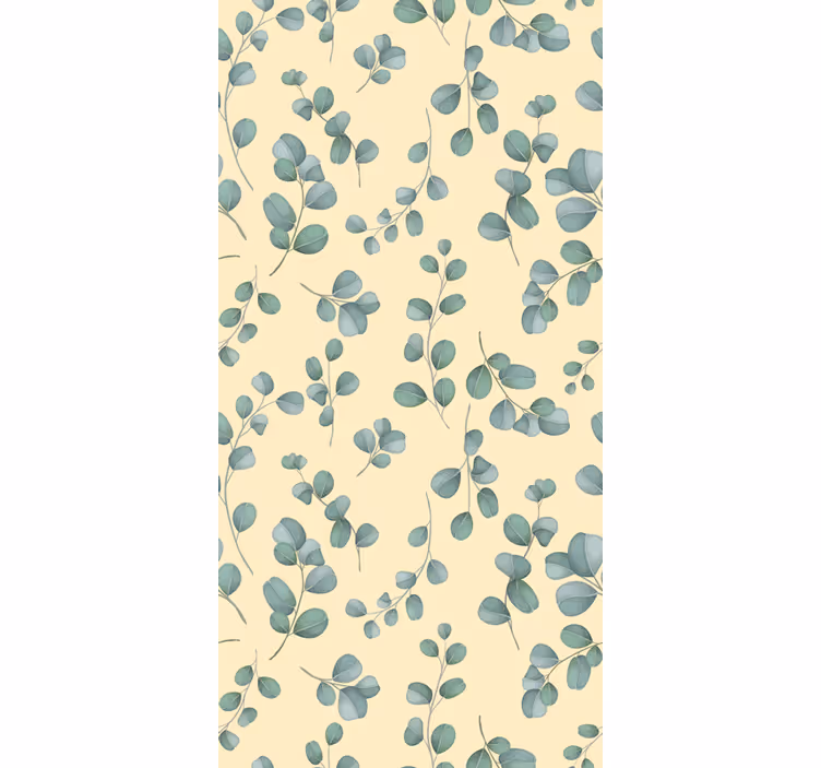 Bej duvar kağıdı eucalyptus yaprak deseni - TenStickers