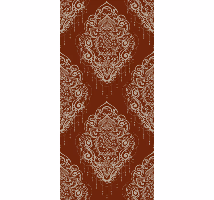Kırmızı duvar kağıdı mehndi süslemeli şık - TenStickers