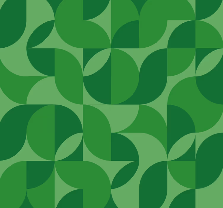 Yeşil duvar kağıdı retro geometrik desen - TenStickers