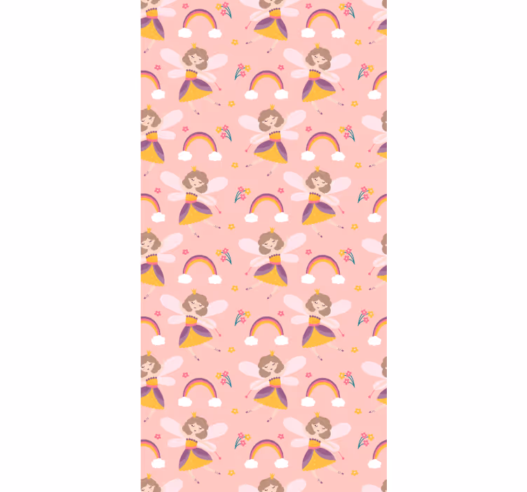 Pembe duvar kağıdı prenses peri - TenStickers