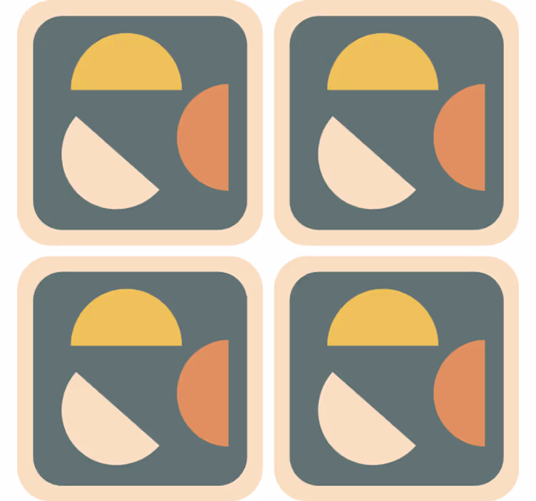 Terracotta duvar kağıdı yarım daireler ve dikdörtgenler - TenStickers