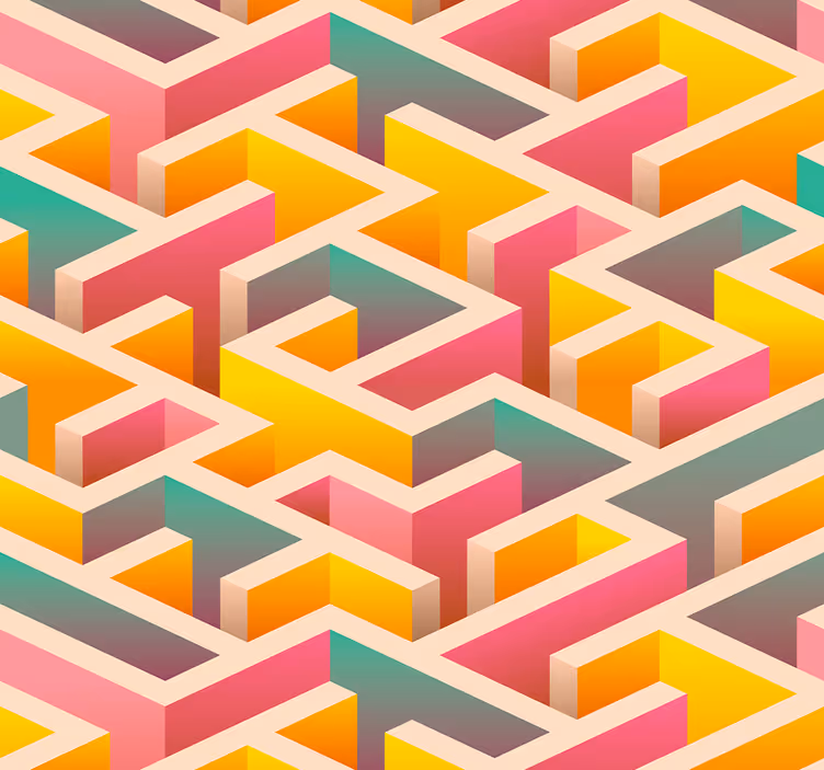 Geometrik kilit geometrik duvar kağıdı - TenStickers
