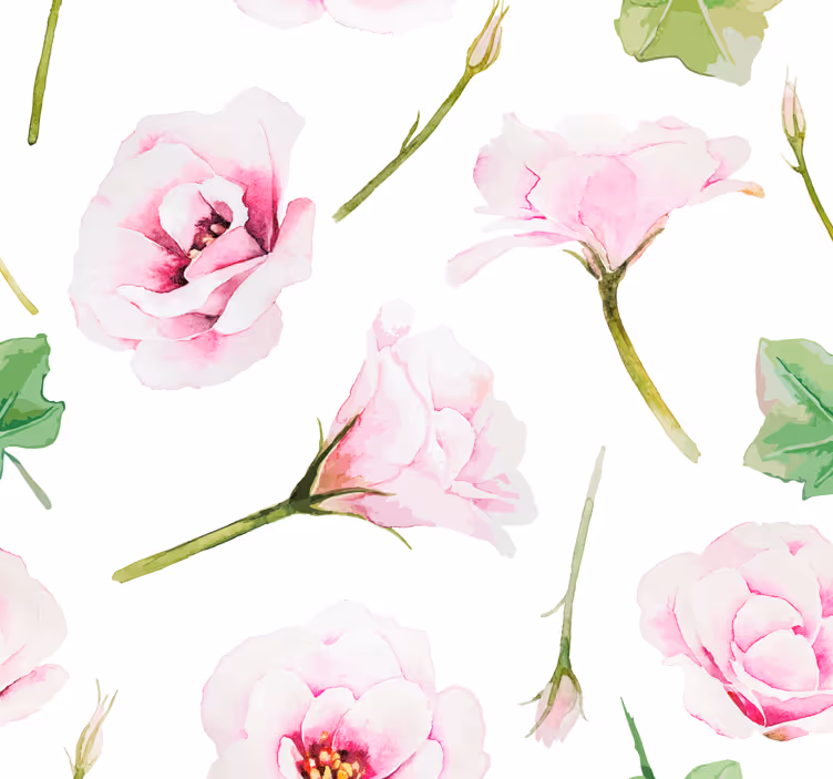Doğa duvar kağıdı romantik pembe çiçekler - TenStickers