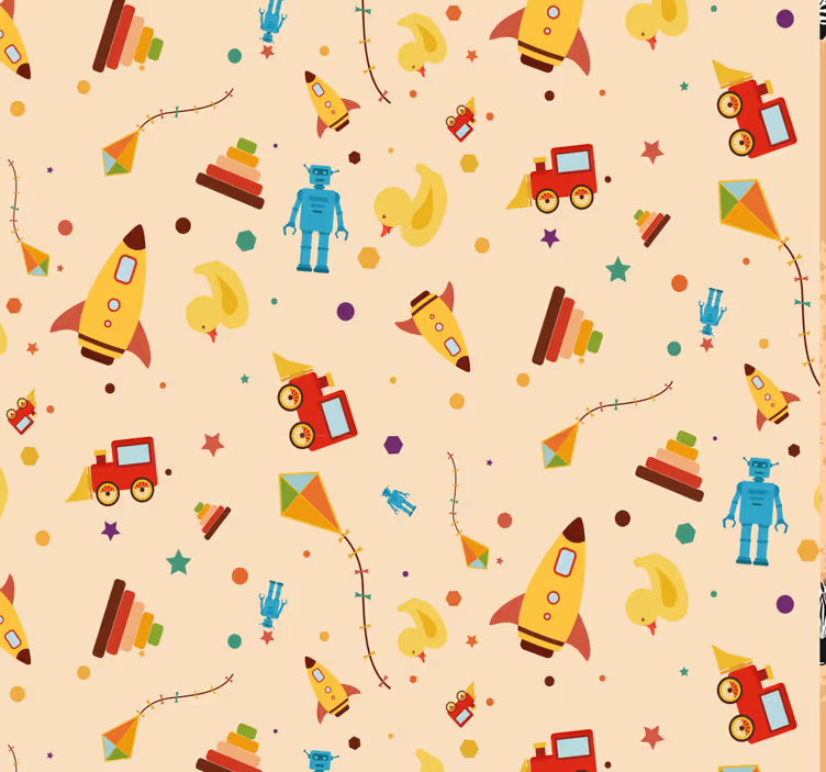 Vintage oyuncaklar çocuk duvar kağıdı - TenStickers