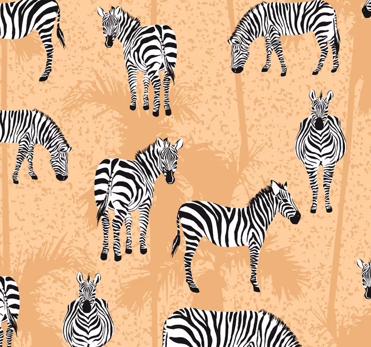 Banyo duvar kağıdı zebralar safari - TenStickers