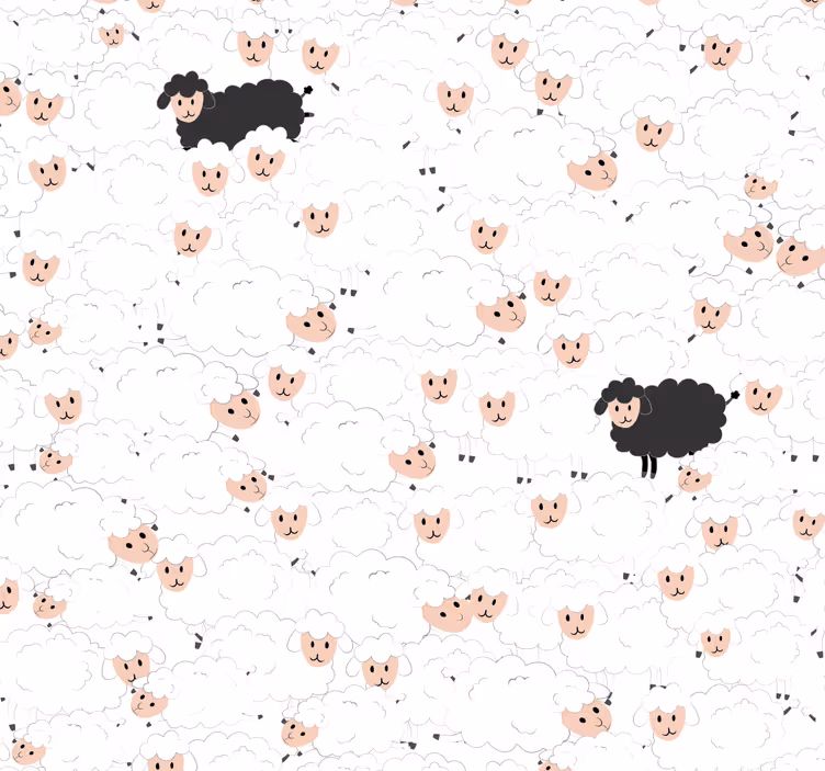 çocuklar için hayvan duvar kağıdı desenli koyun - TenStickers