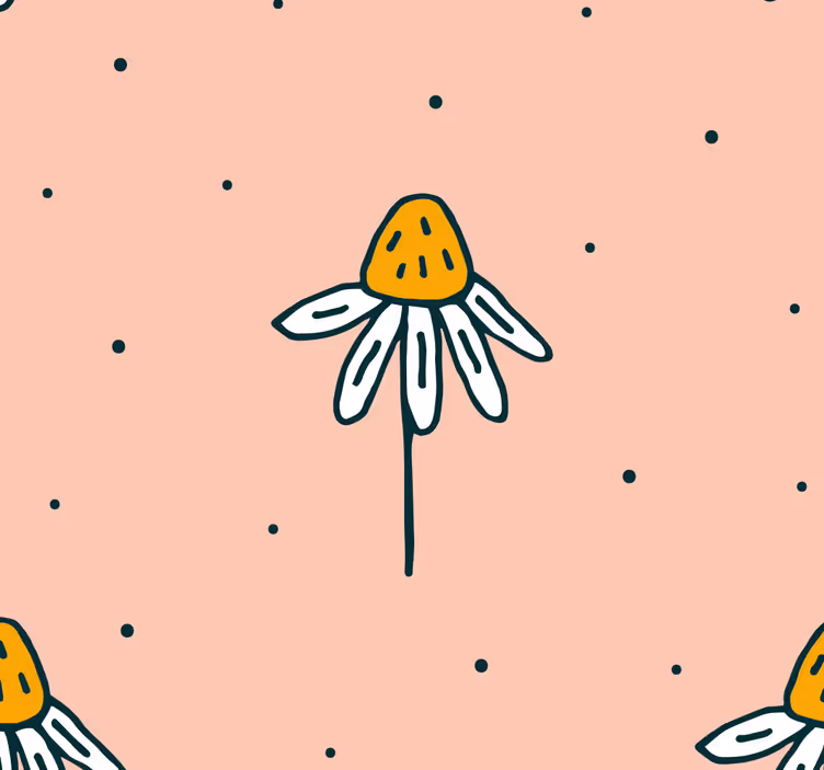 Sarı petal çiçek duvar kağıdı - TenStickers