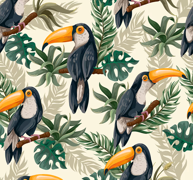 Orman toucan orman duvar kağıdı - TenStickers