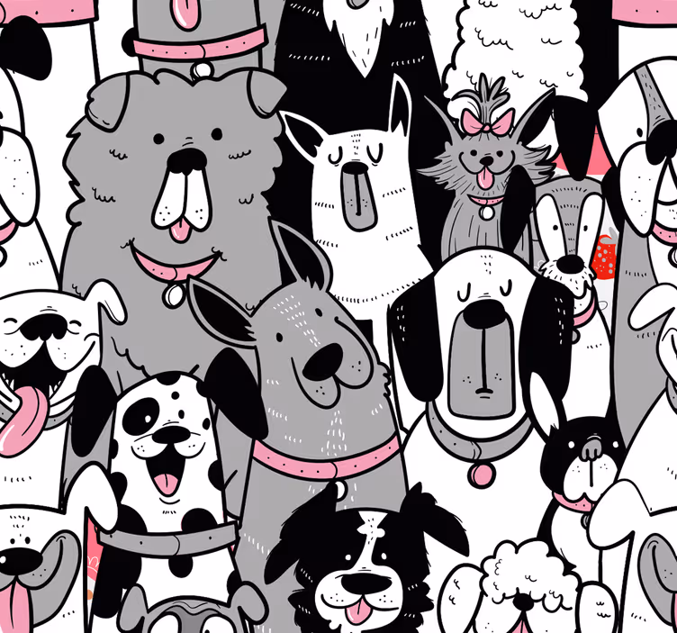 Köpek kontür çocuk duvar kağıdı - TenStickers
