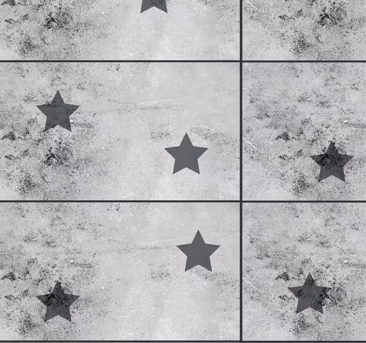 Dokulu duvar kağıdı beton yıldızlar - TenStickers