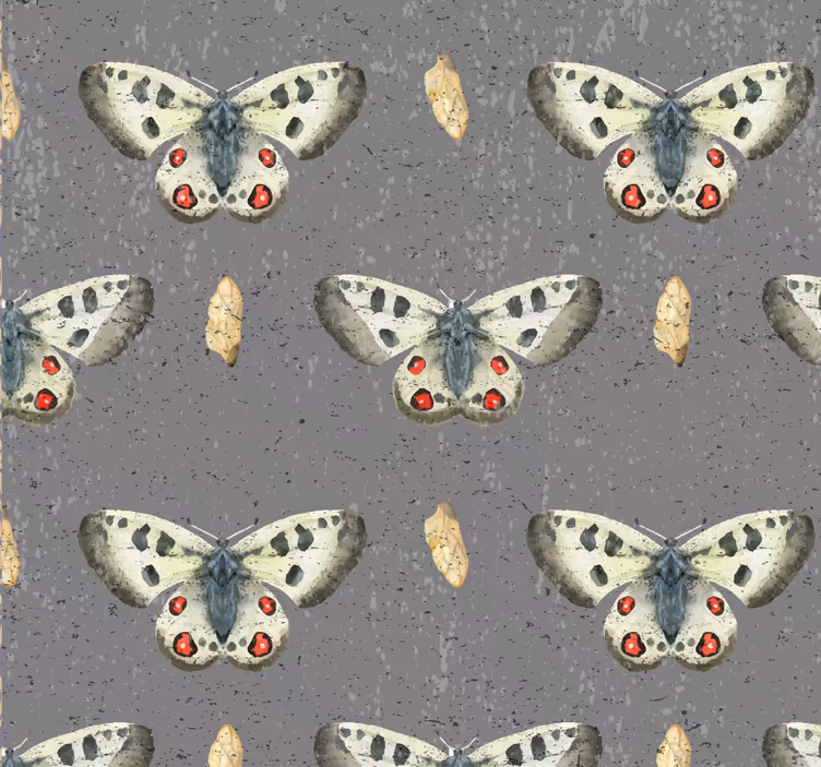 Kelebekler ve beton dokulu duvar kağıdı - TenStickers