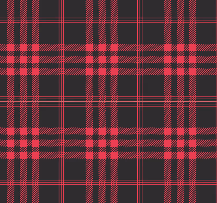 Noel tartan desen çizgili duvar kağıdı - TenStickers