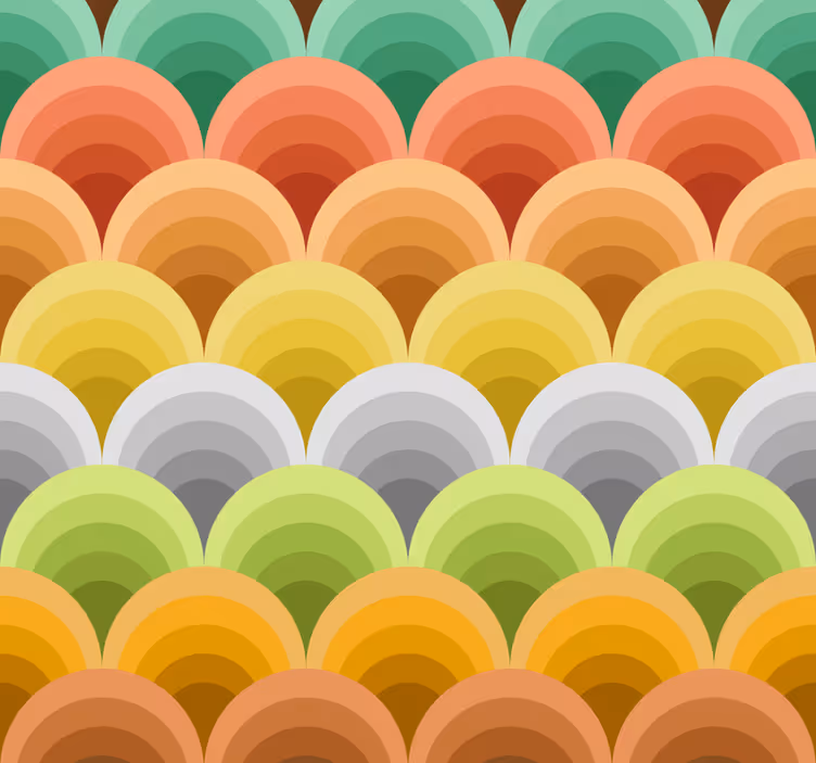Turuncu cercles ile vintage duvar kağıdı - TenStickers