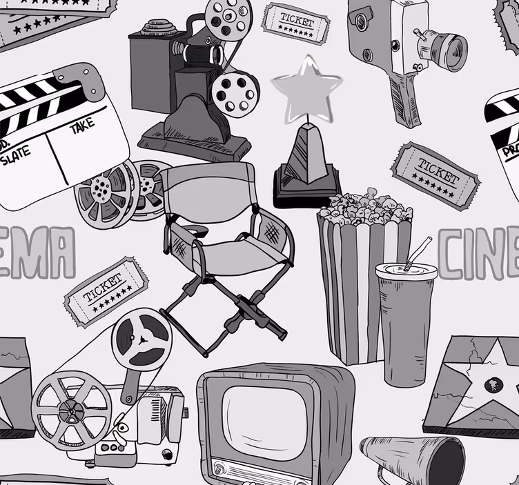 Vintage siyah beyaz resimler duvar kağıdı - TenStickers