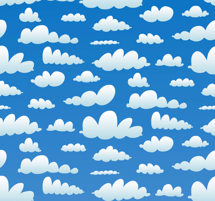 Bulutlar ile gökyüzü oturma odası duvar kağıdı - TenStickers