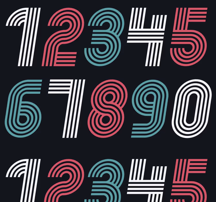 Numeroloji genç yatak odası duvar kağıdı - TenStickers