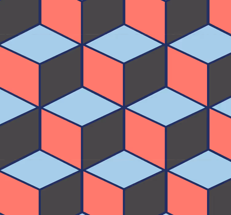 Geometrik kareler 3d duvar kağıdı - TenStickers