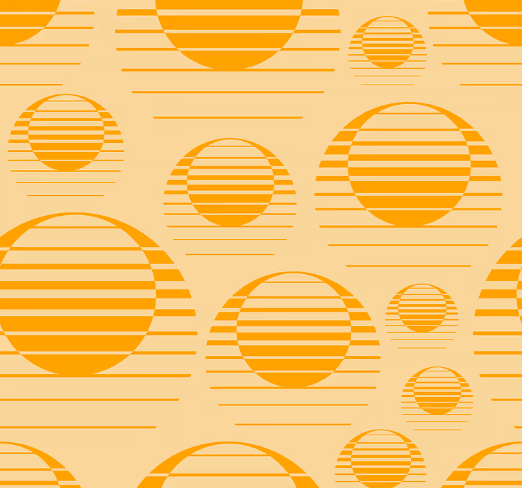 Retro güneş geometrik şekil duvar kağıdı çizmek - TenStickers