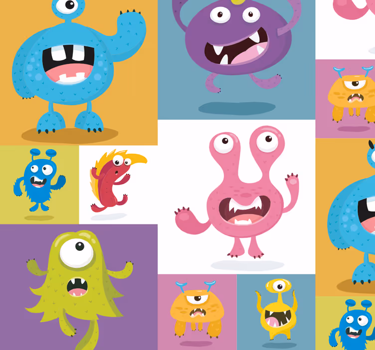 Dost canavarlar çocuklar duvar kağıdı - TenStickers