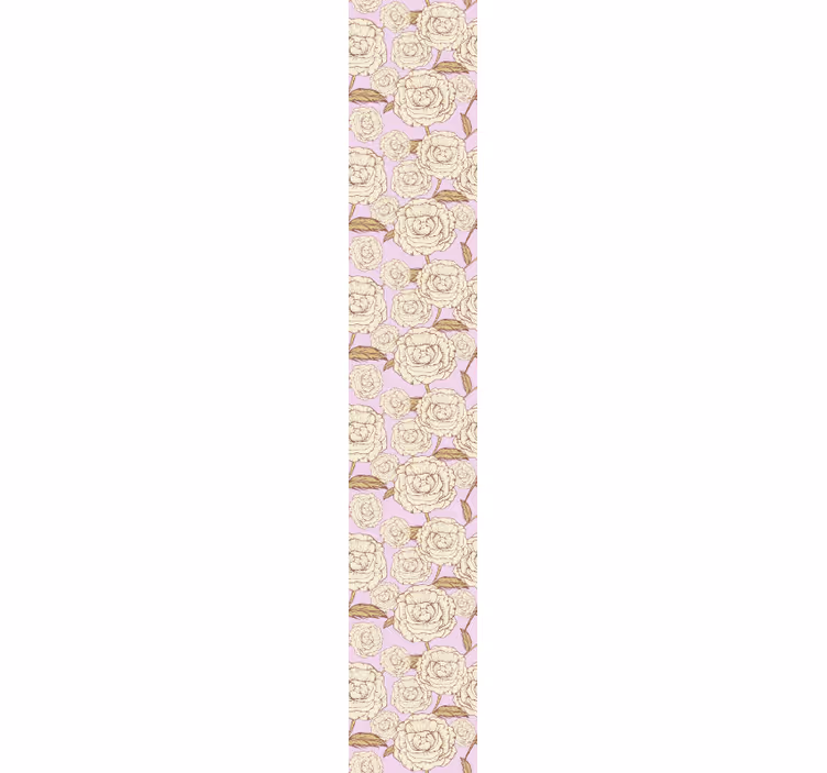 Retro pembe güller çiçek duvar kağıdı - TenStickers