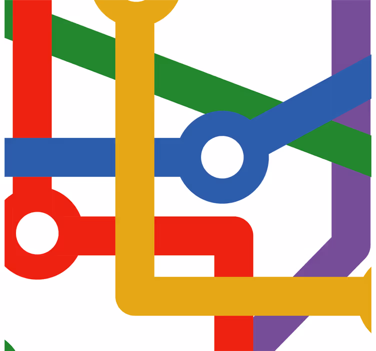 Metro haritası soyut duvar kağıdı - TenStickers