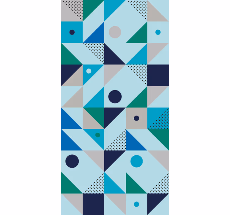 Mavi patchwork soyut duvar kağıdı - TenStickers