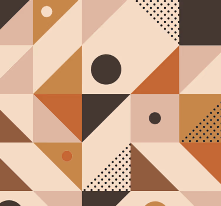 Kahverengi patchwork modern duvar kağıdı - TenStickers
