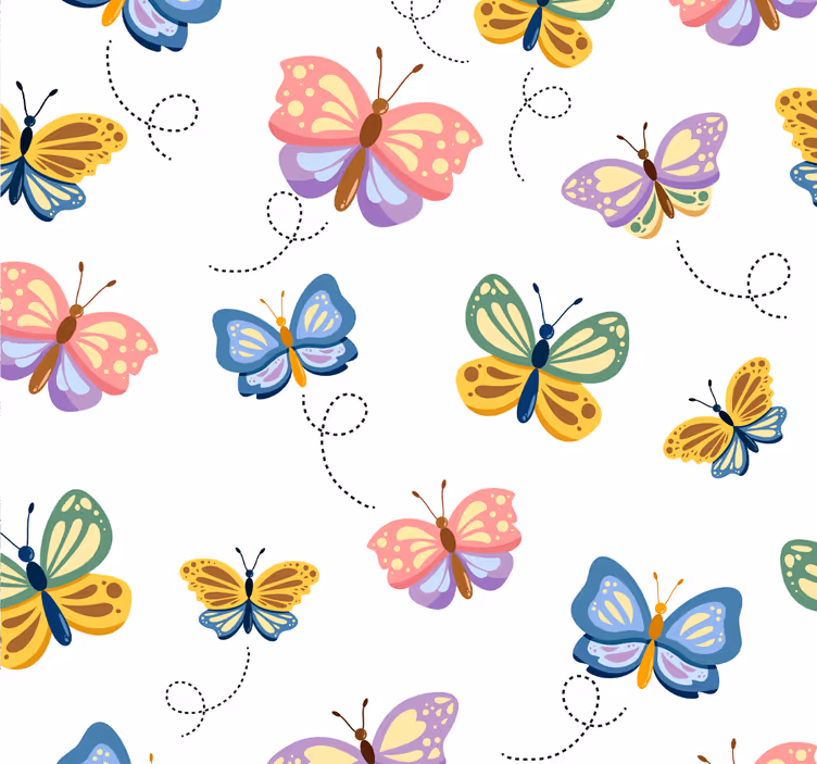 Kelebek deseni kelebek duvar kağıdı - TenStickers
