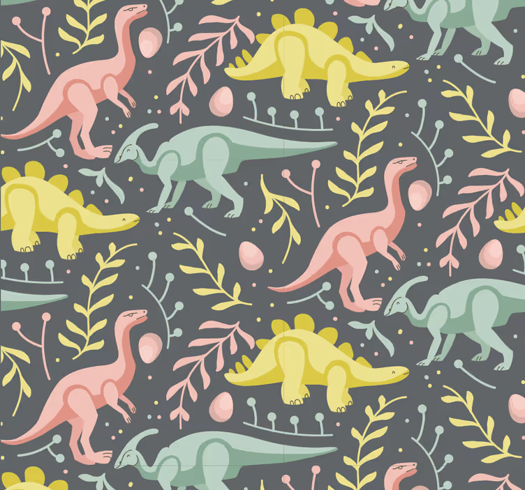 Dinozor çizgi film oyunu dinozorlar duvar kağıdı - TenStickers
