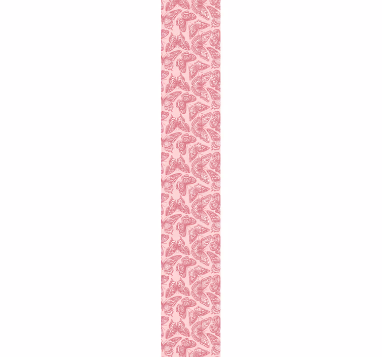 Pembe ve beyaz kelebek duvar kağıdı - TenStickers