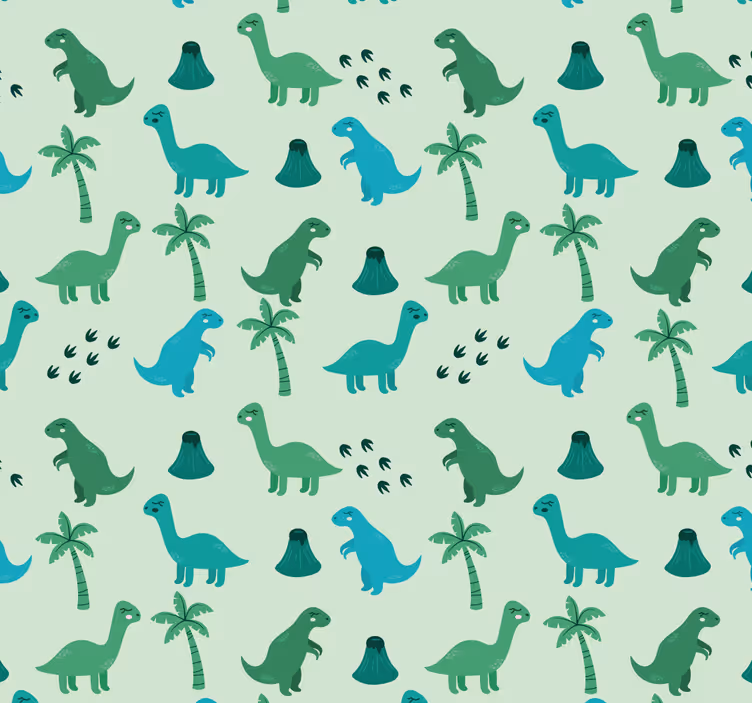 Dinozor motifleri dinozorlar duvar kağıdı - TenStickers