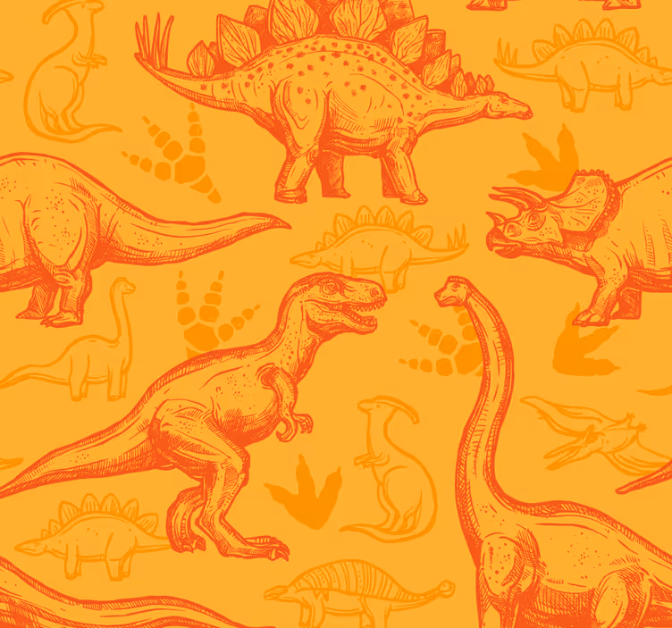 Dinozor karikatür dinozorlar duvar kağıdı - TenStickers