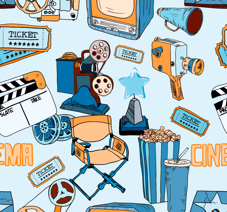 Film gece oturma odası duvar kağıdı - TenStickers