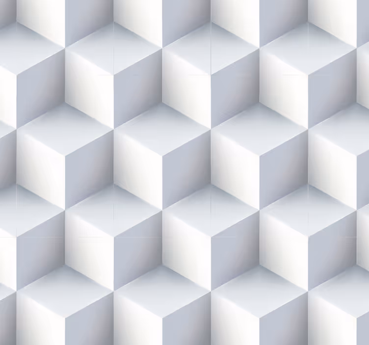 3d beyaz küpler 3d duvar kağıdı - TenStickers