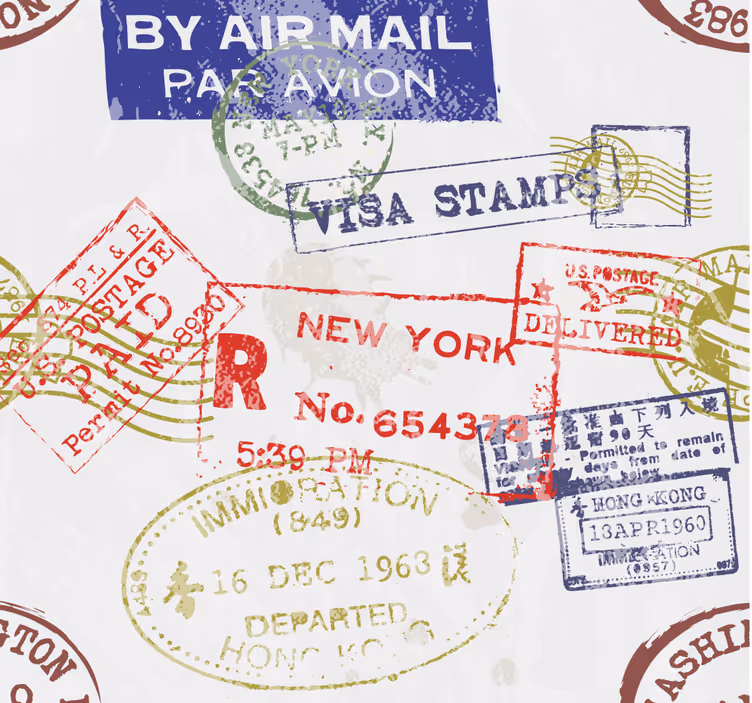 Vintage kartpostallar duvar kağıdı - TenStickers