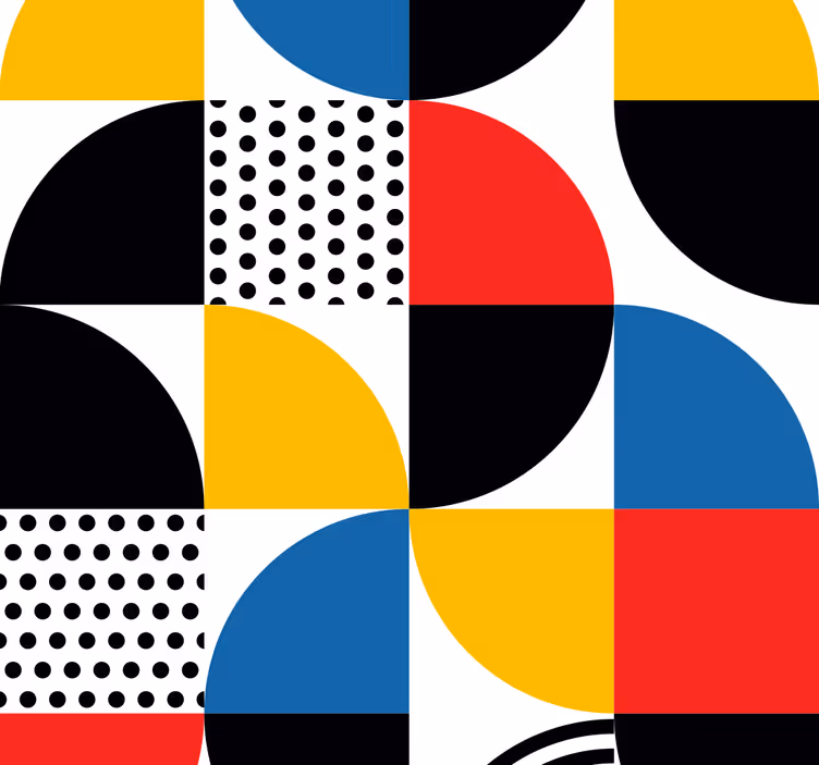 Soyut geometrik şekiller kare duvar kağıdı - TenStickers