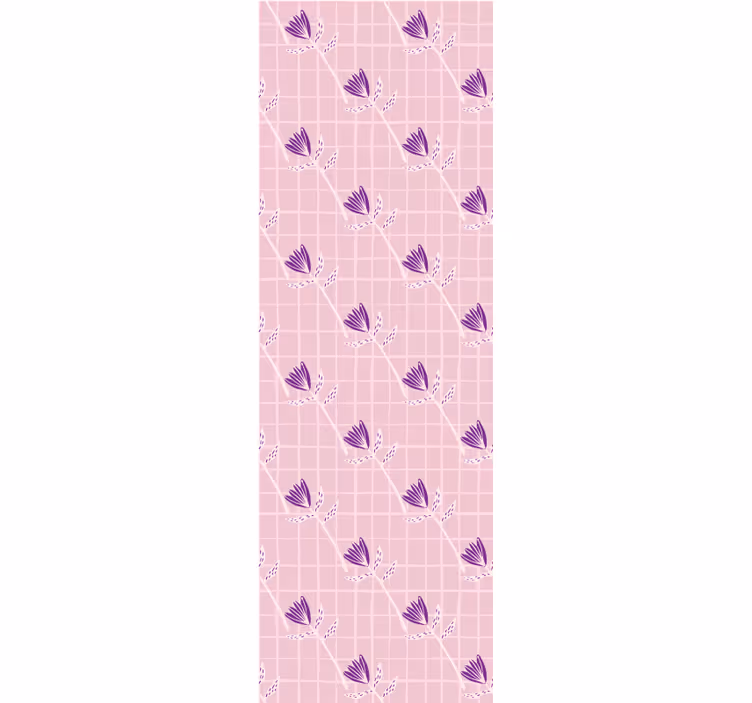 Geometrik çiçek desenli geometrik duvar kağıdı - TenStickers