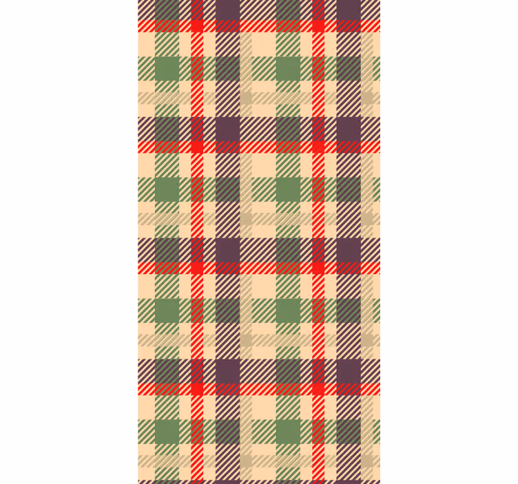 Kırmızı ve yeşil tartan yılbaşı duvar kağıdı - TenStickers