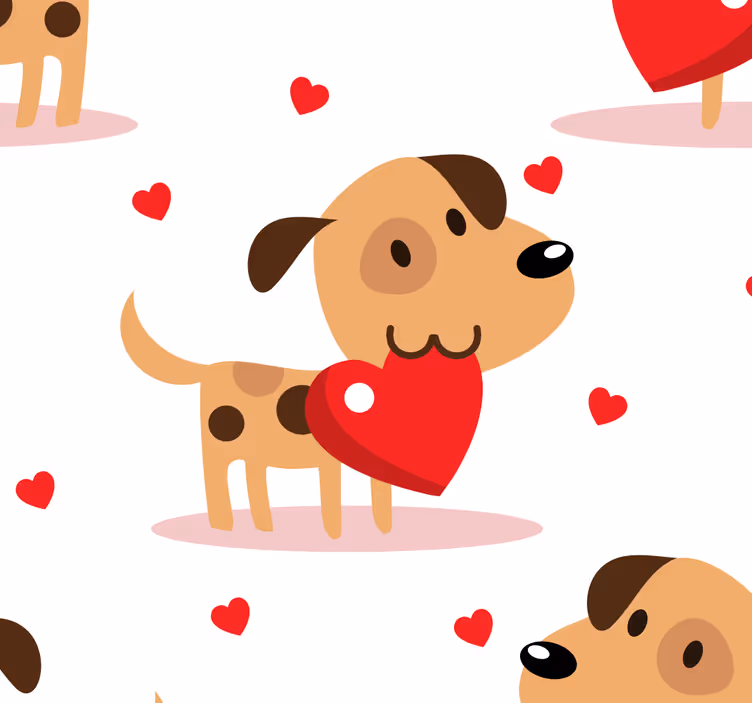 Kırmızı köpekler hayvan duvar kağıdı - TenStickers