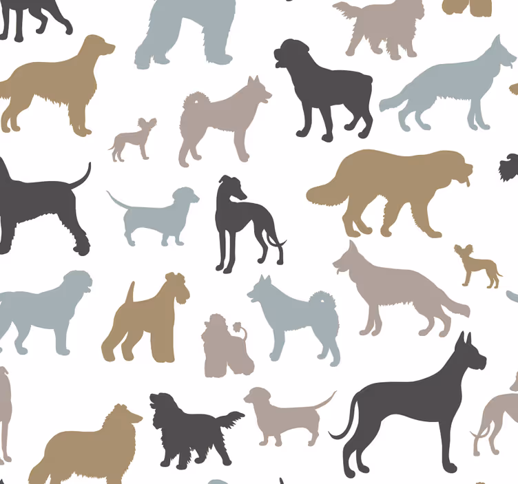 Kedi siluetleri köpek duvar kağıdı - TenStickers