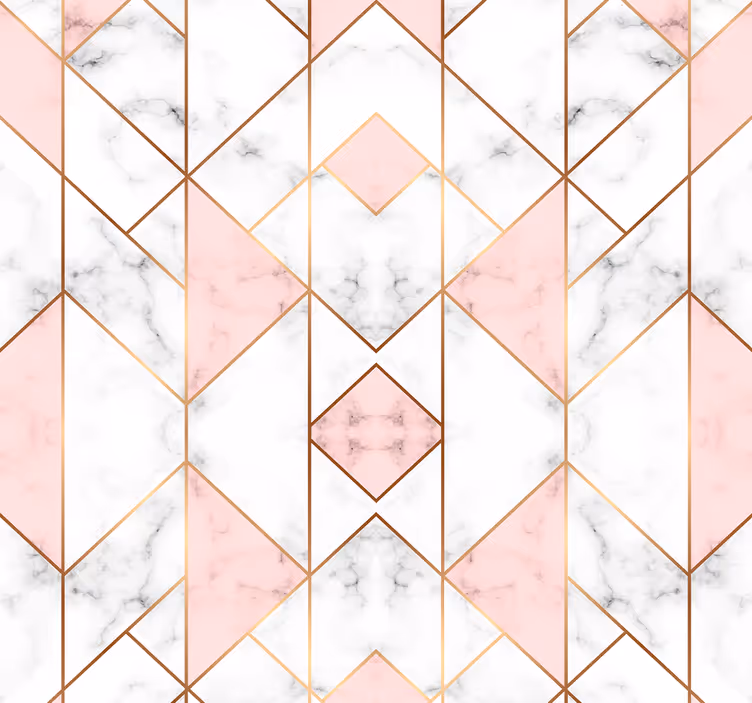 Pembe geometrik figür soyut duvar kağıdı - TenStickers
