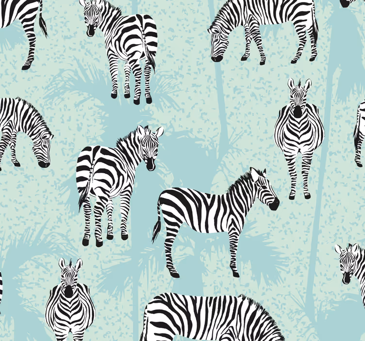 Zebra safari desen hayvan duvar kağıdı - TenStickers