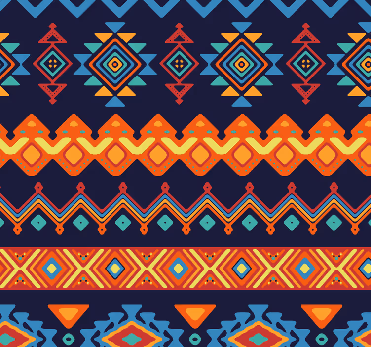 Afrika kabile temalı kumaş sanatı duvar kağıdı - TenStickers